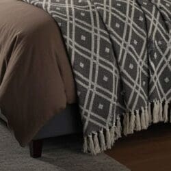 Boho Cotton Throw Blanket – Black & Beige Regency