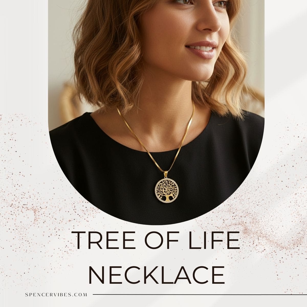 Gold Life Tree Pendant Necklace | Stainless Steel Jewellery