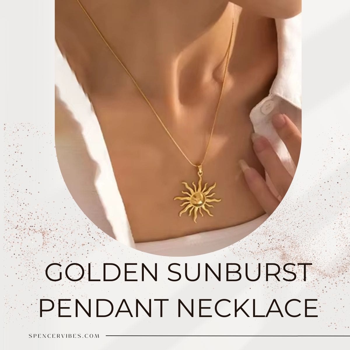 Golden Sunburst Pendant Necklace