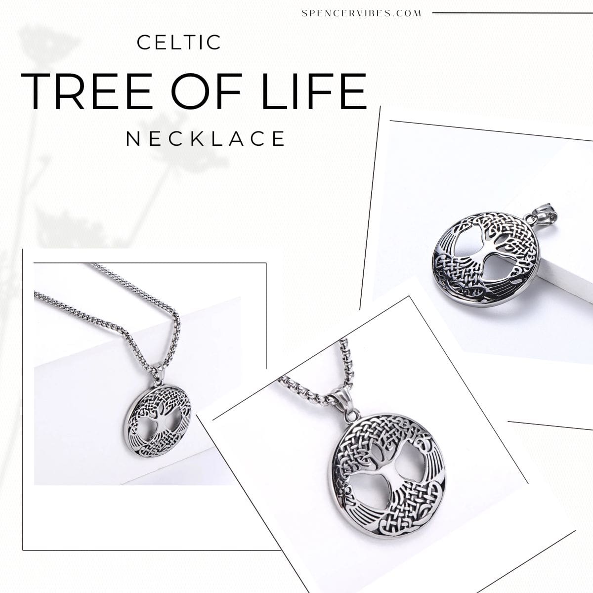 Celtic Tree of Life Stainless Steel Pendant Necklace