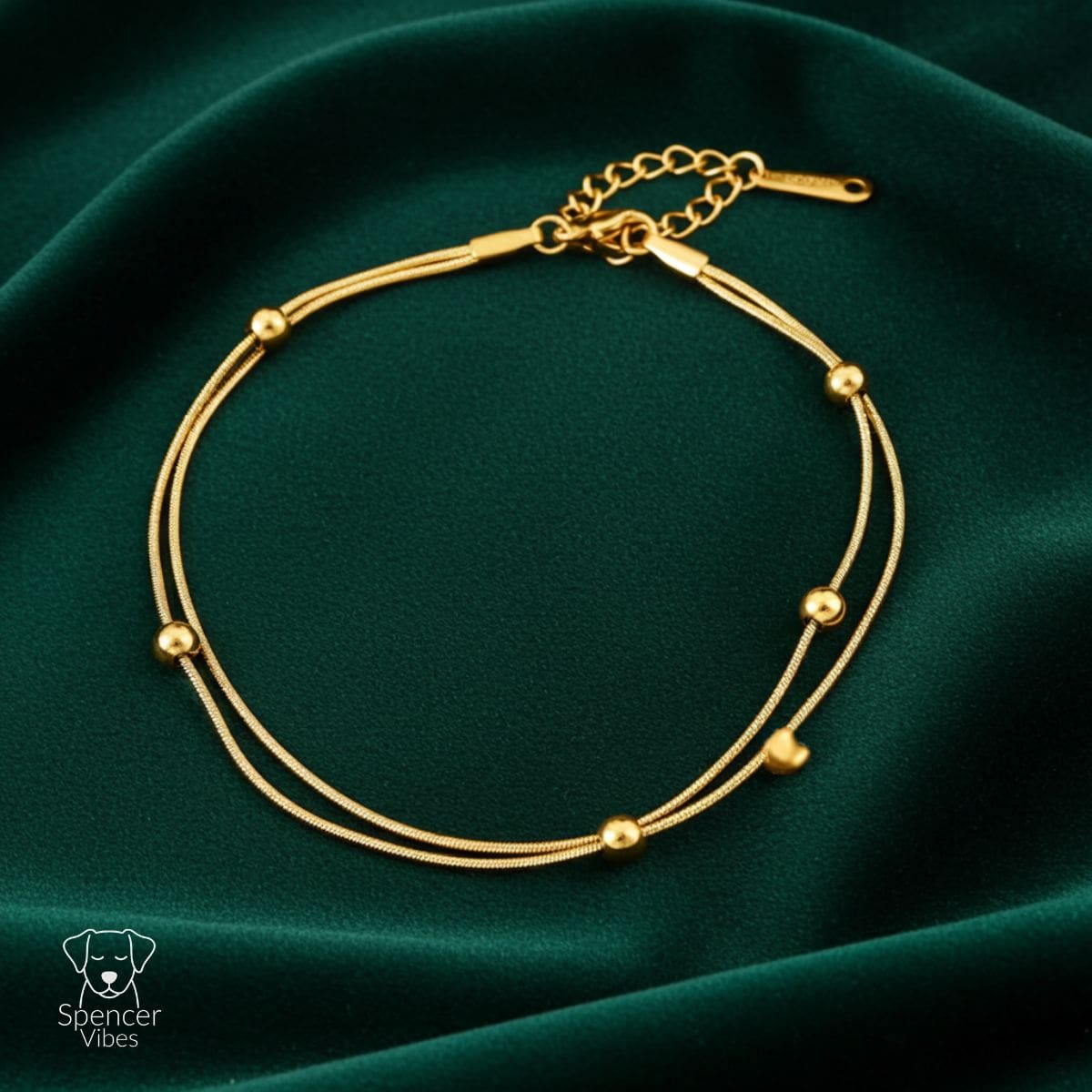 Gold Bead Chain Bracelet – Minimal Adjustable Design