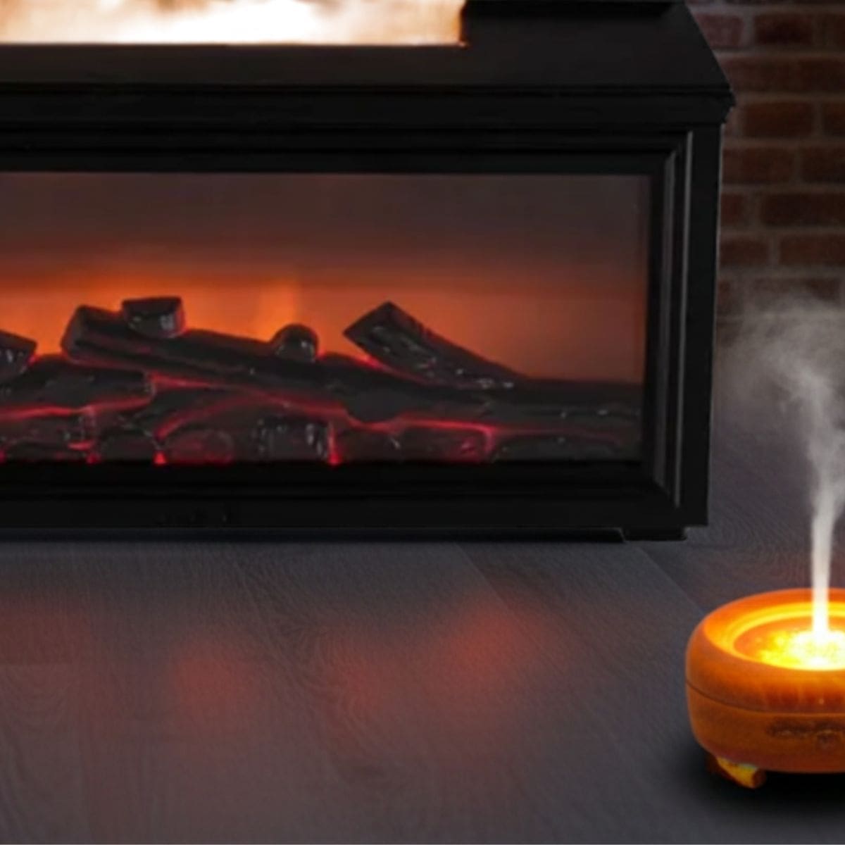Fireplace Effect Essential Oil Diffuser with Remote Control