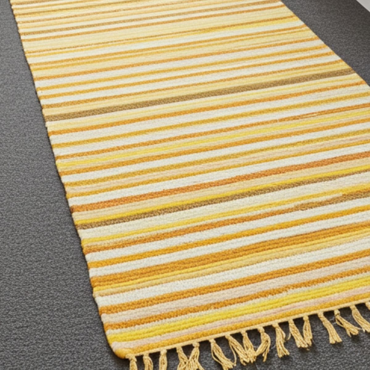 Large Rag Rug – 150 × 90cm (Sunrise Orange)
