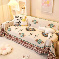 Patterned Sofa Cover and Throw Blanket