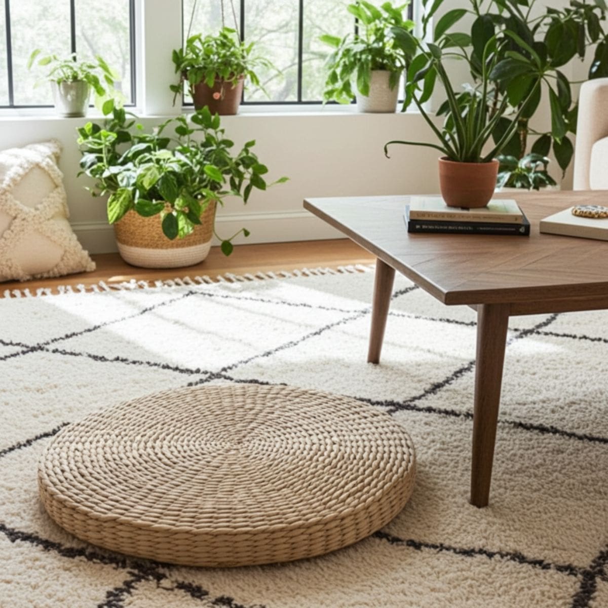Hand-Woven Corn Husk Floor Cushion – The Artisan Mindfulness Seat
