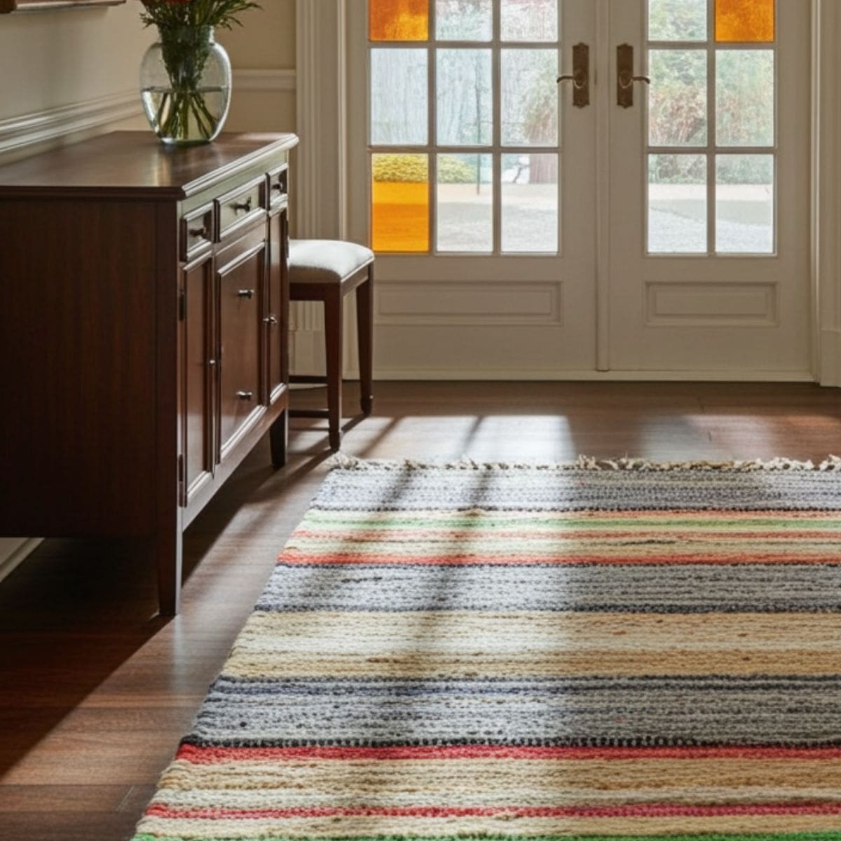 Premium Handwoven Rag Rug in Rainbow Colours