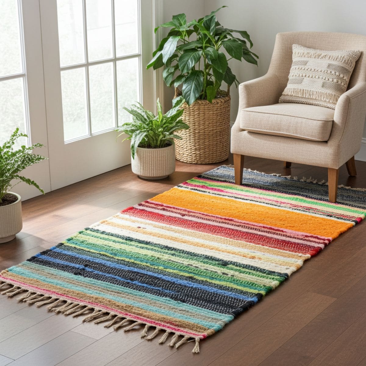 Premium Rainbow Rag Rug (150 x 90cm)