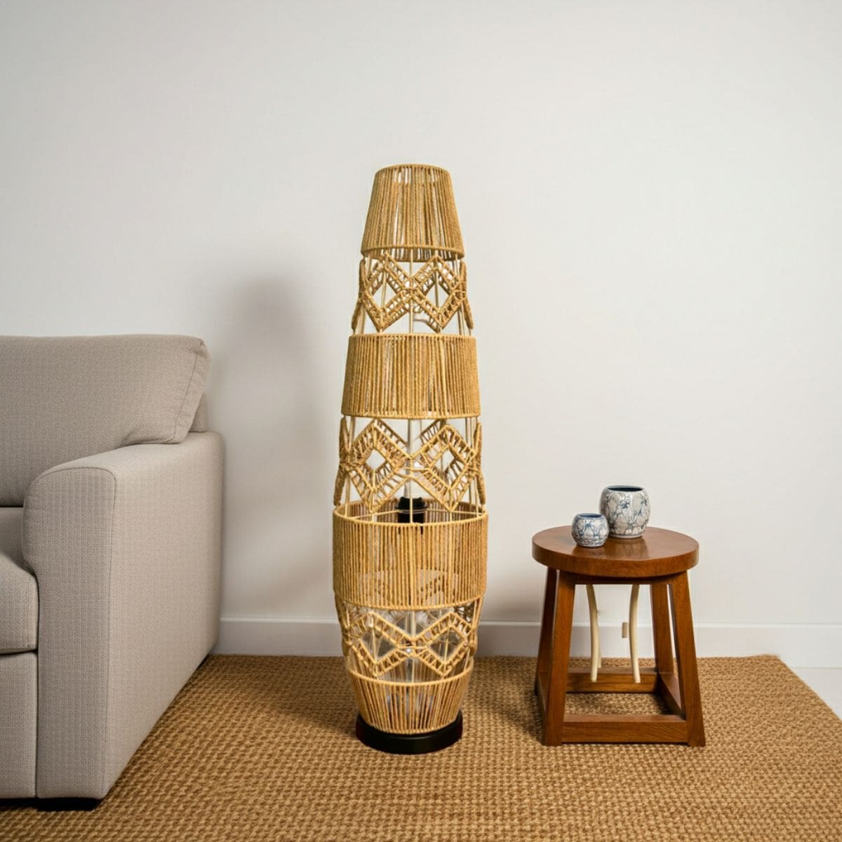 The Rattan Totem Floor Lamp: An Artisan Pillar of Light